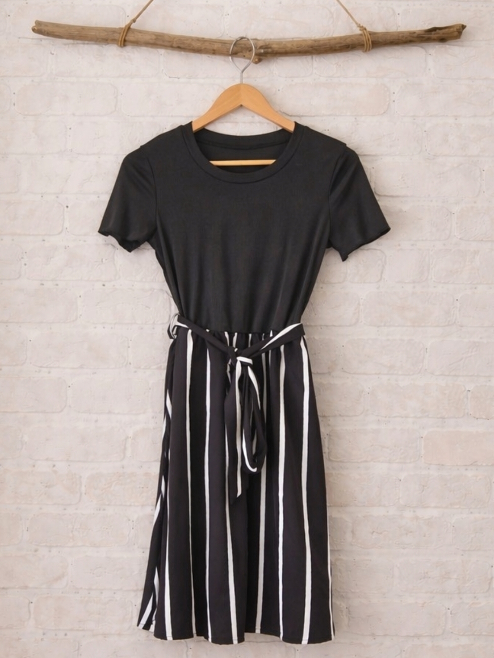 NWOT Black & White Striped Dress - Size S